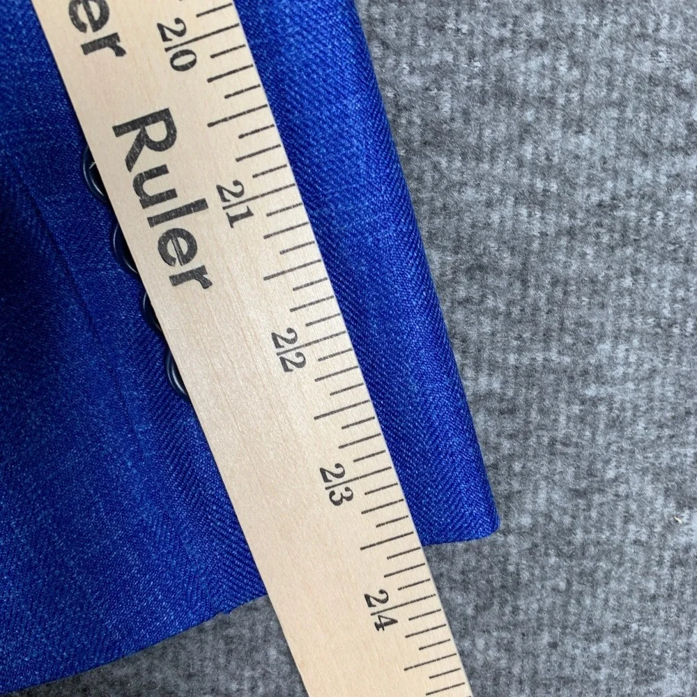 Loro Piana Suit Men 46R Blue Summertime Linen Silk 34x28 Double Breasted 2 Piece - Picture 10 of 16